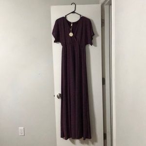 Pink Blush Metallic Maxi Dress